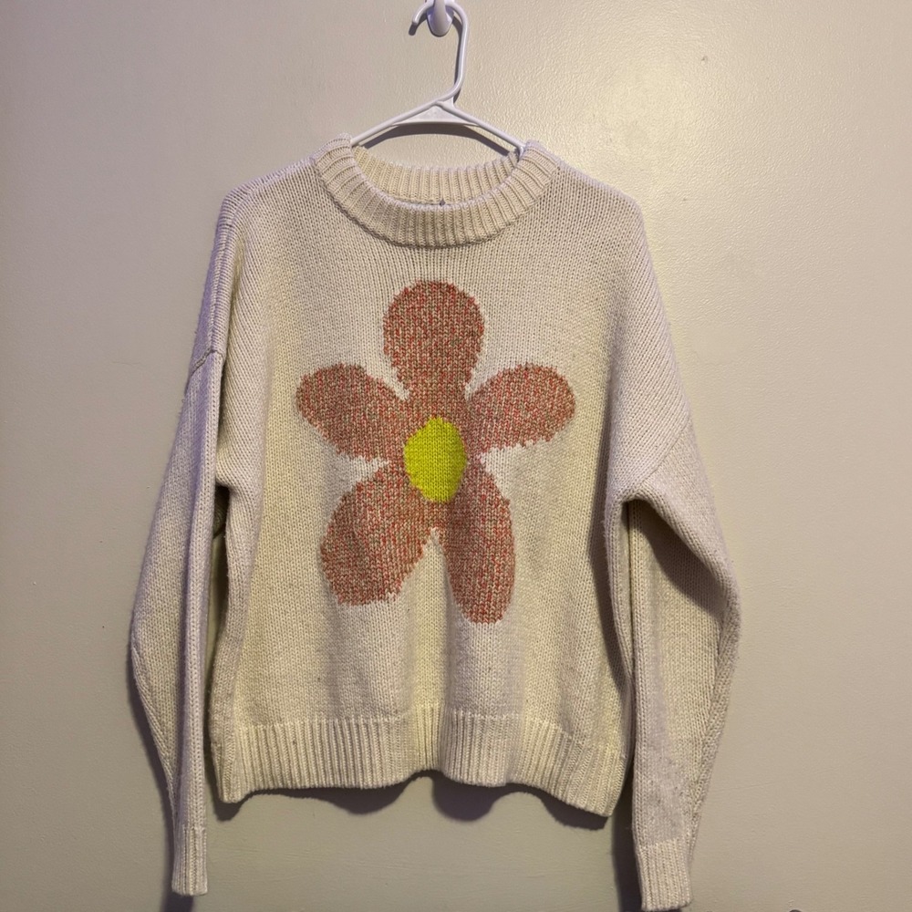 Y2K Women's Kimchi Blue Knitwear Floral Oversized Sweater Cottagecore Normcore